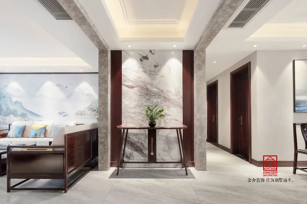 保利拉菲公館裝修-中式風格-玄關