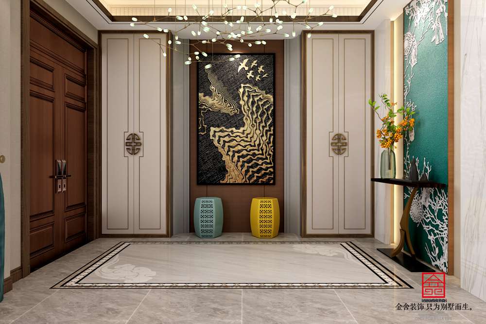 大者聯(lián)排別墅裝修-中式風格-玄關