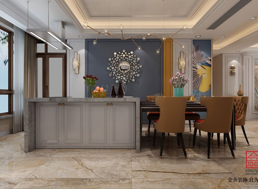 深州國賓壹號200平米美式風格裝修效果圖