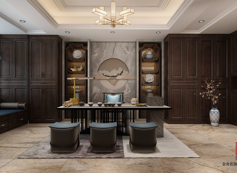 深州國賓壹號200平米美式風格裝修效果圖