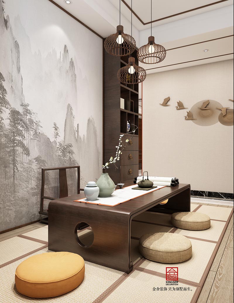 天山熙湖141平米新中式風格裝修效果圖