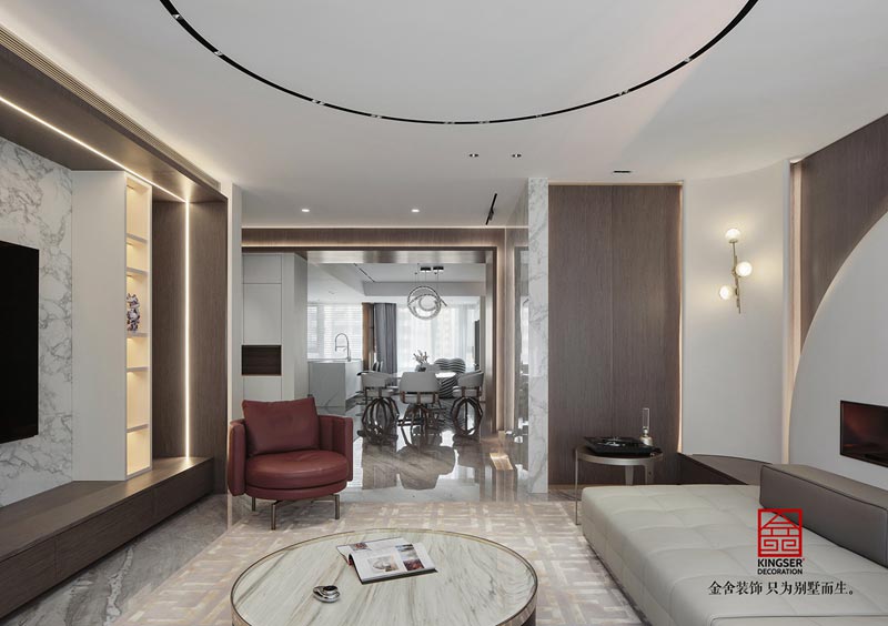 榮盛華府現代風格裝修實景圖-客廳