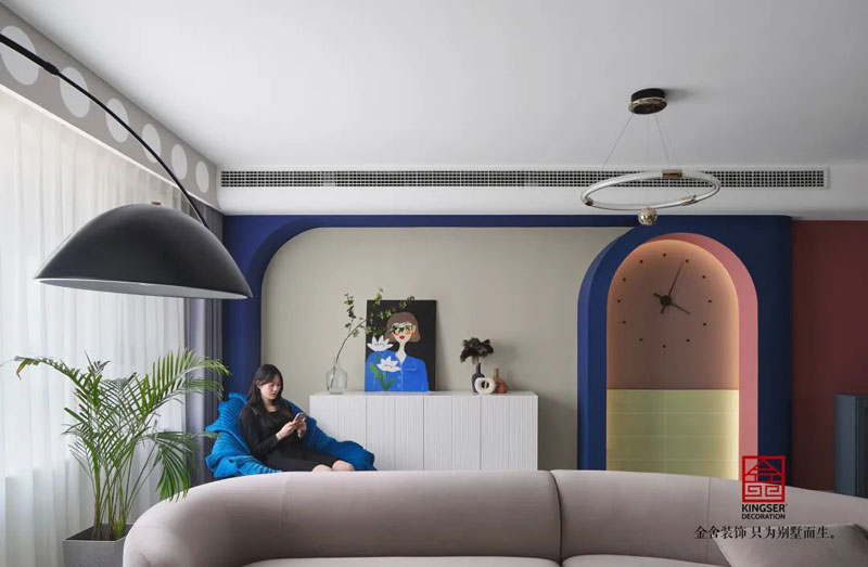 秀水名邸120㎡孟菲斯風格裝修設計