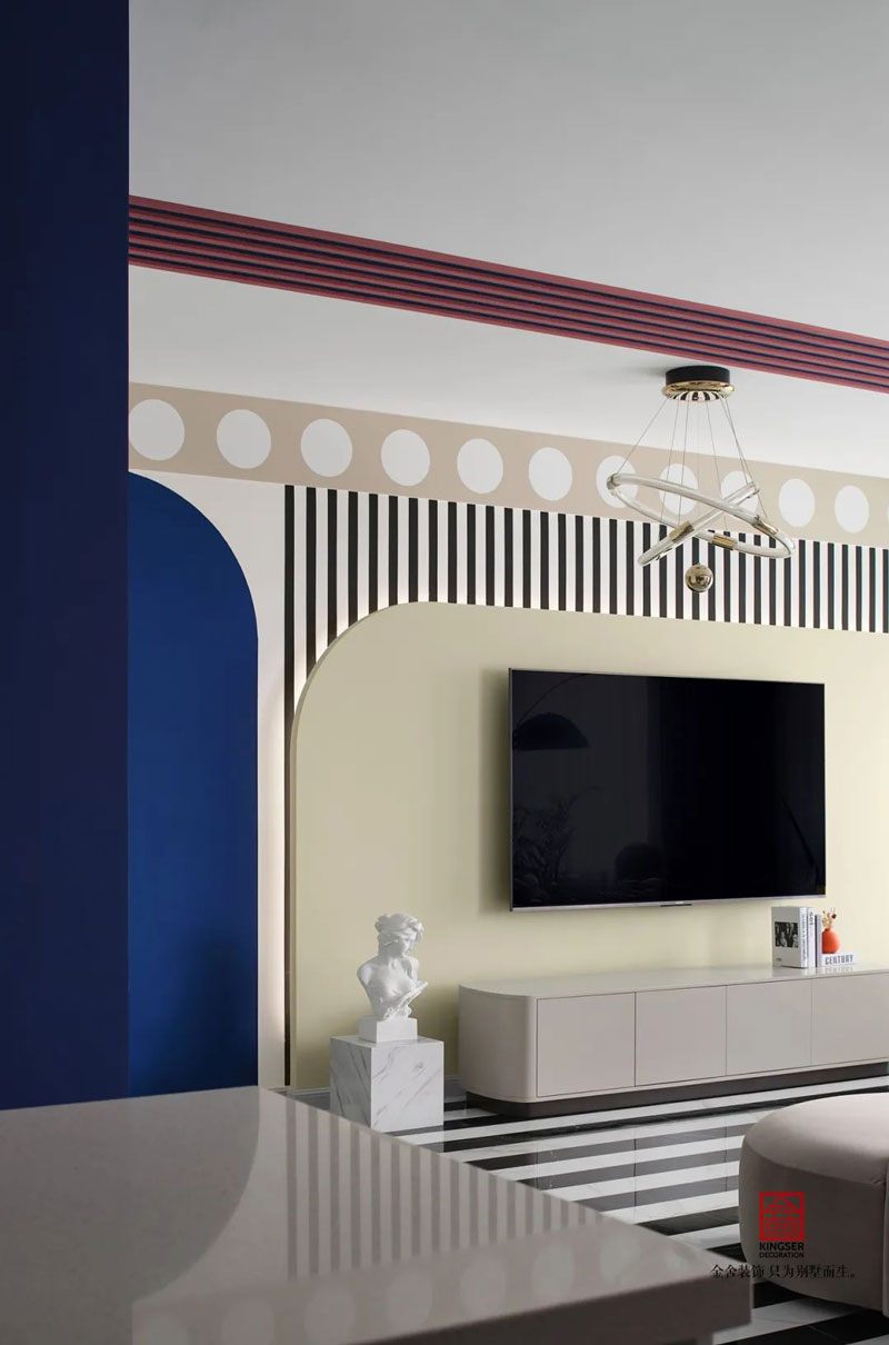 秀水名邸120㎡孟菲斯風格裝修設計