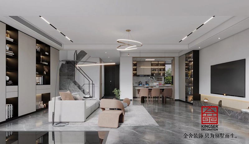 中央云著169平米輕奢風格裝修設計