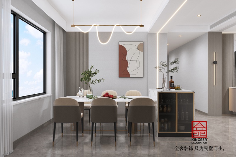 錦江府現代風格裝修餐廳圖片