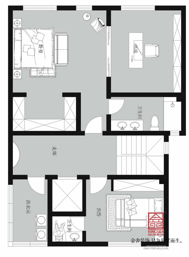 融科瀚棠360㎡聯排別墅戶型一層平面布置圖