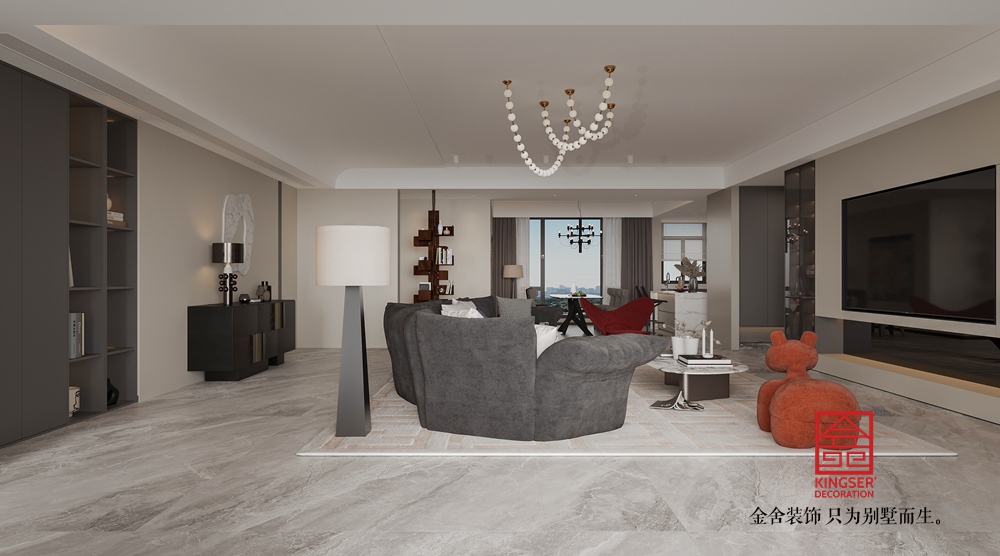 高新苑269平米現代簡約裝修-客廳