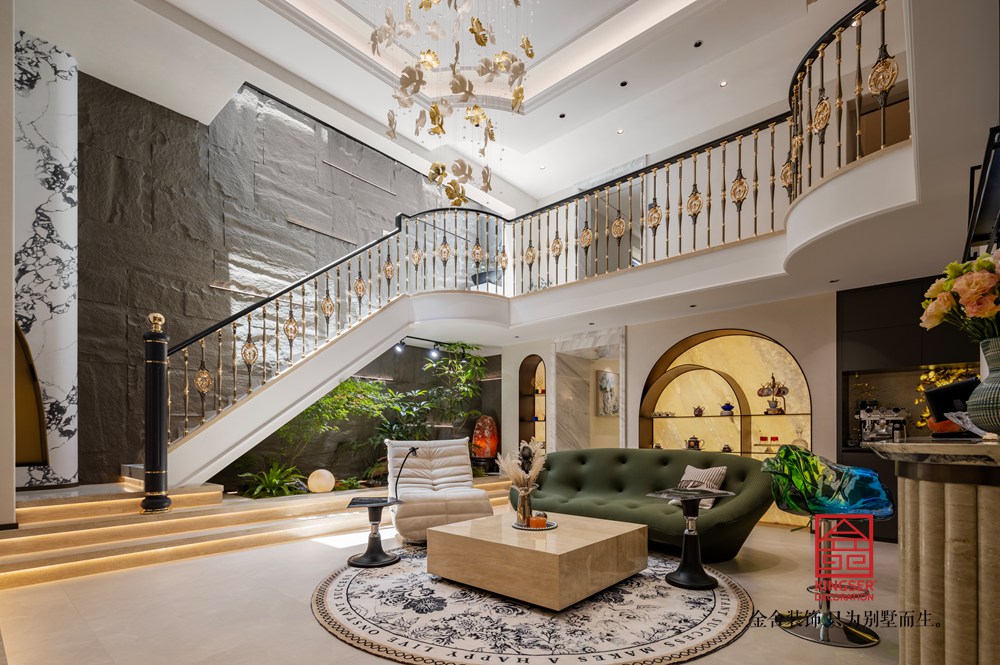 龍湖天奕450㎡輕法風格裝修-會客廳