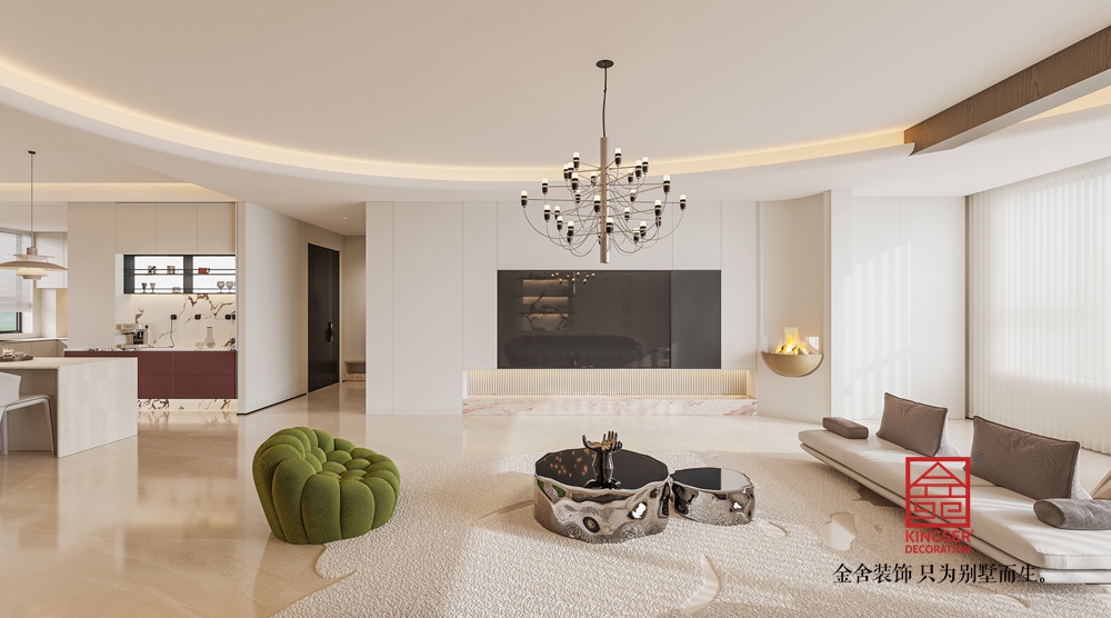 沙河自建別墅400平米現(xiàn)代簡約風(fēng)格裝修-客廳