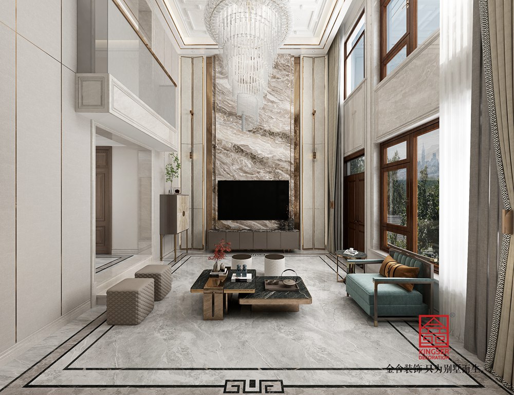 榮盛御府360平米新中式風(fēng)格裝修-客廳