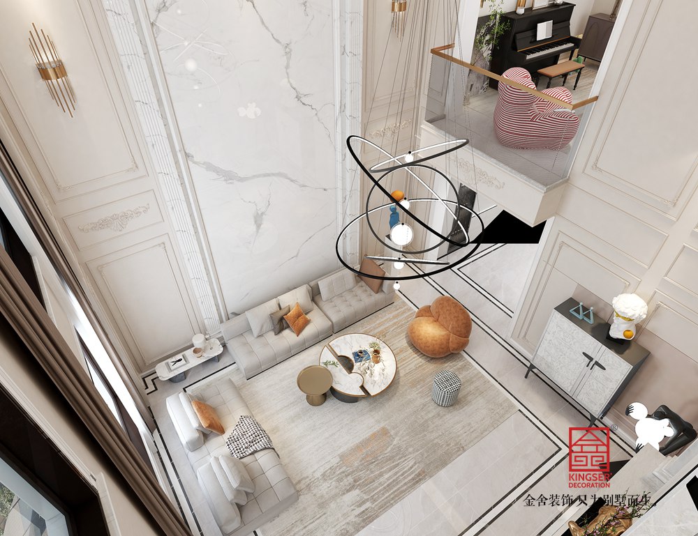 榮盛御府415平米輕法極簡(jiǎn)裝修-客廳